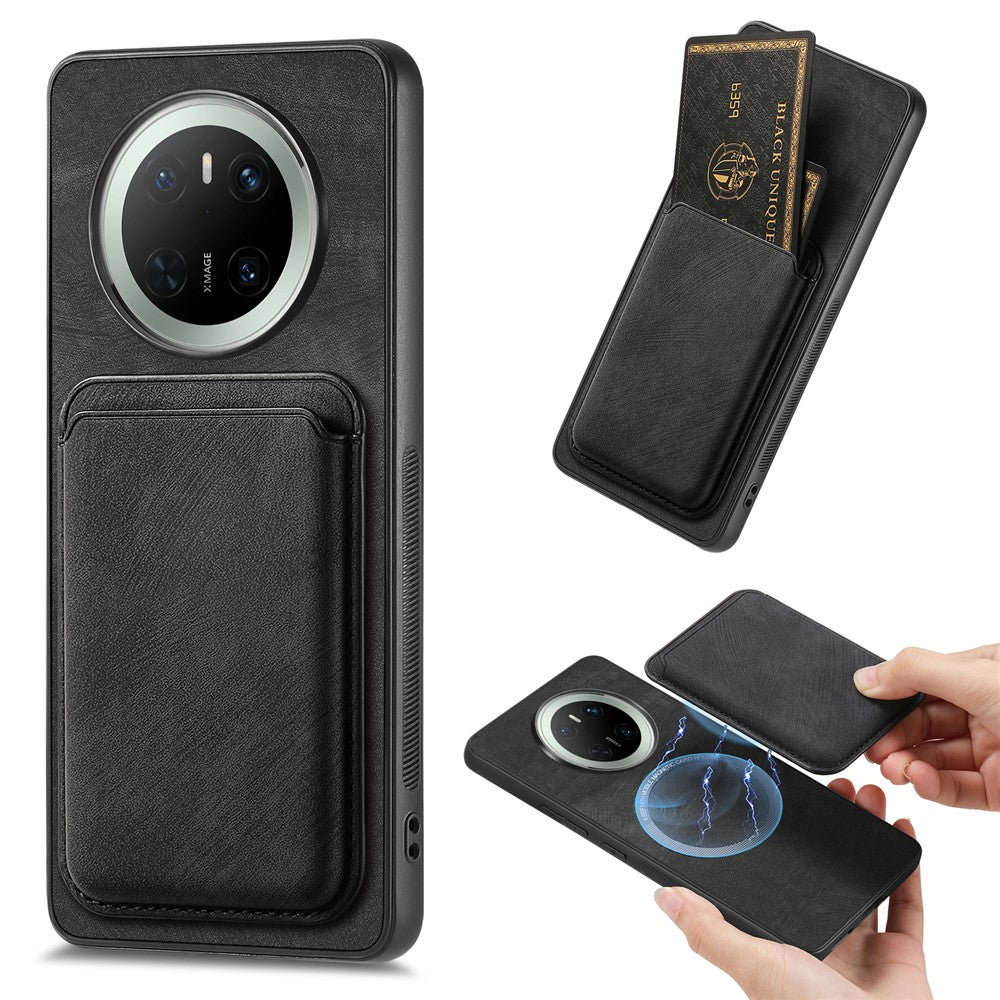 For Huawei Mate 70 Magnetic Case Leather Back Cover with Detachable Card Holder