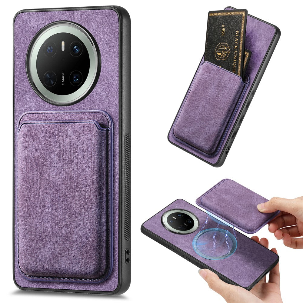 For Huawei Mate 70 Magnetic Case Leather Back Cover with Detachable Card Holder