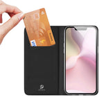 DUX DUCIS Skin Pro-serien til iPhone 17e/16e – lædercover med stander og kortholder