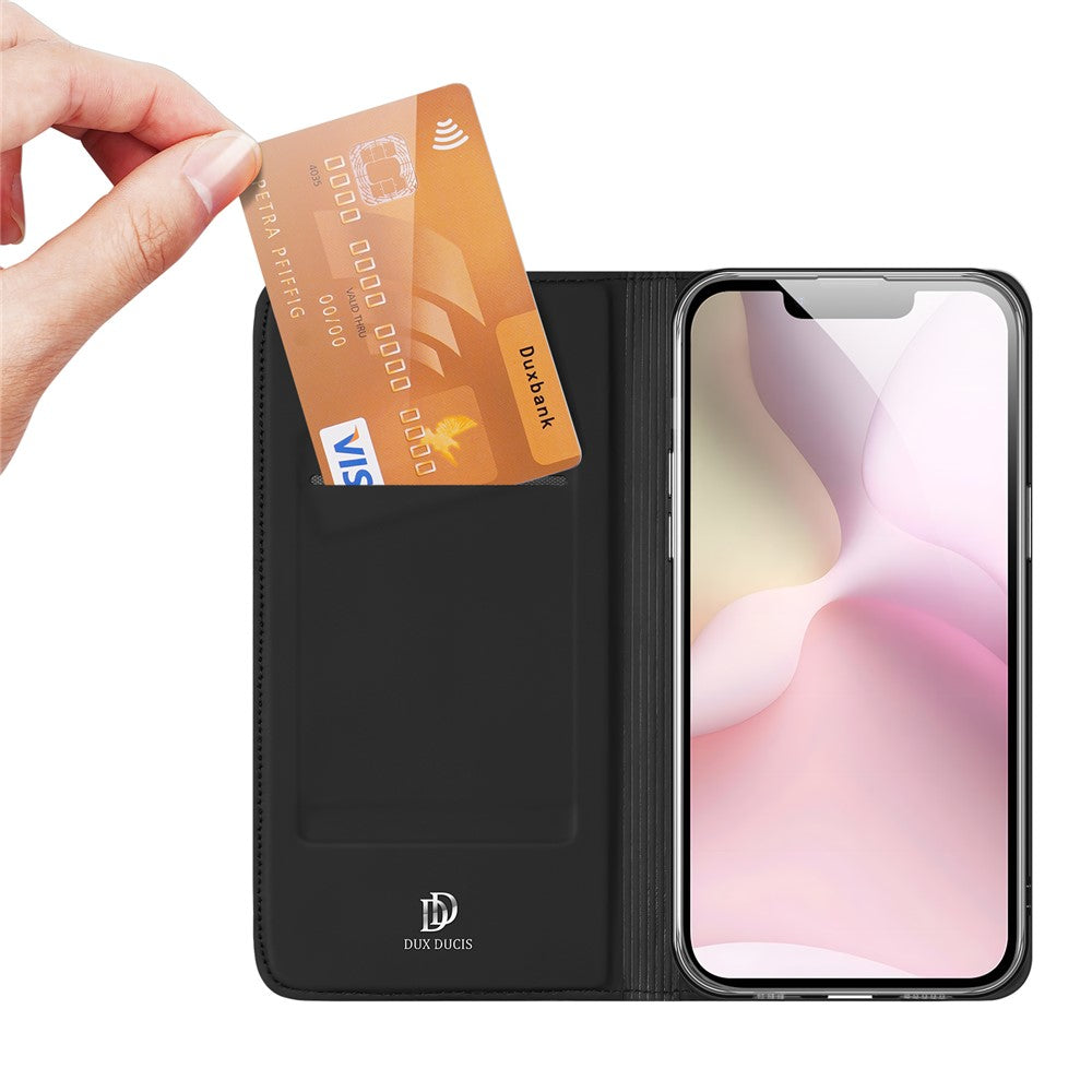 DUX DUCIS Skin Pro-serien til iPhone 17e/16e – lædercover med stander og kortholder