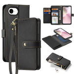 DUX DUCIS Lawa Series For iPhone 17e / 16e Case Detachable Magnetic Cowhide Leather Cover Zipper Wallet