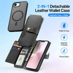 DUX DUCIS Lawa Series For iPhone 17e / 16e Case Detachable Magnetic Cowhide Leather Cover Zipper Wallet