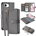 DUX DUCIS Lawa Series For iPhone 17e / 16e Case Detachable Magnetic Cowhide Leather Cover Zipper Wallet