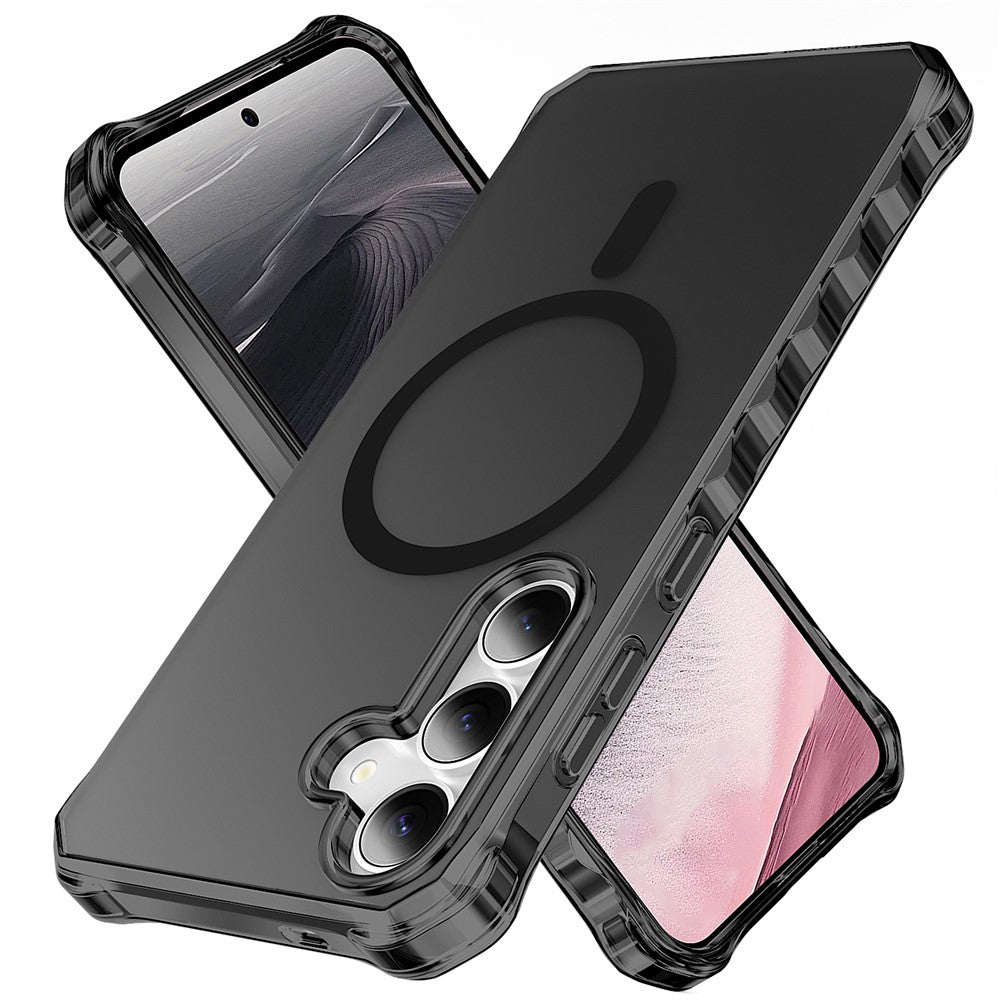 For Samsung Galaxy S25 / S24 Magnetic Case Small Wavy Edge PC + TPU Phone Cover