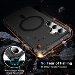 For Samsung Galaxy S25 / S24 Magnetic Case Small Wavy Edge PC + TPU Phone Cover