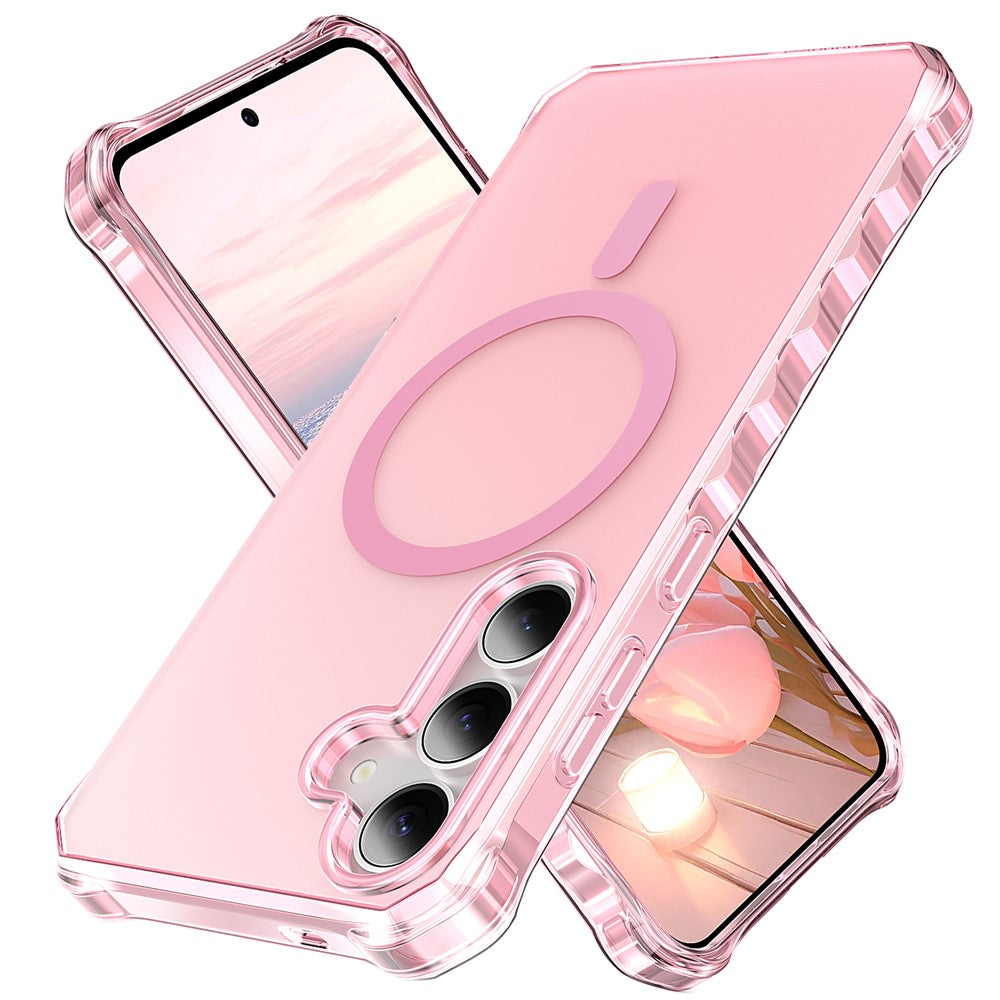 For Samsung Galaxy S25 / S24 Magnetic Case Small Wavy Edge PC + TPU Phone Cover