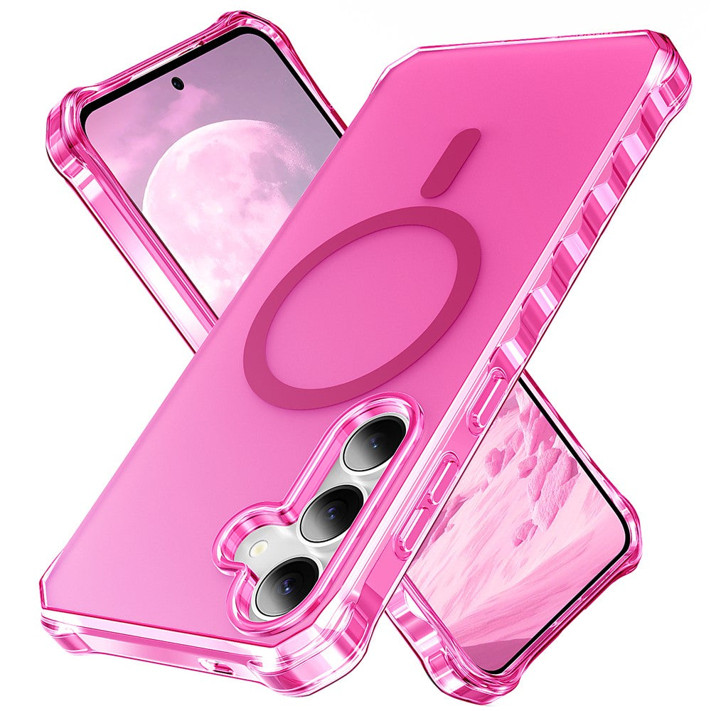 For Samsung Galaxy S25 / S24 Magnetic Case Small Wavy Edge PC + TPU Phone Cover