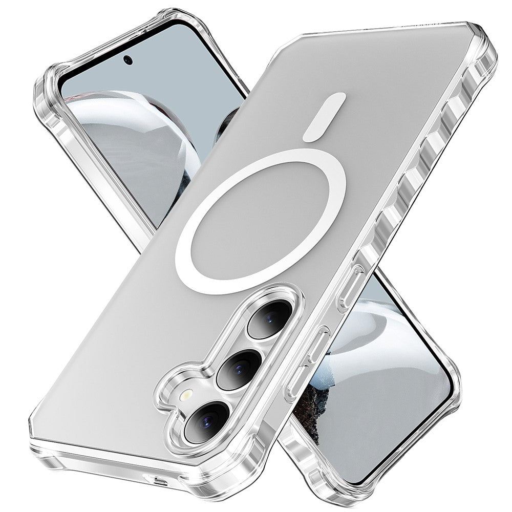 For Samsung Galaxy S25 / S24 Magnetic Case Small Wavy Edge PC + TPU Phone Cover