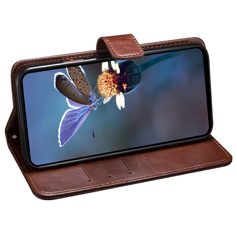 IDEWEI For Xiaomi Redmi Note 14 Pro+ 5G Stand Case Crazy Horse Texture Leather Phone Cover