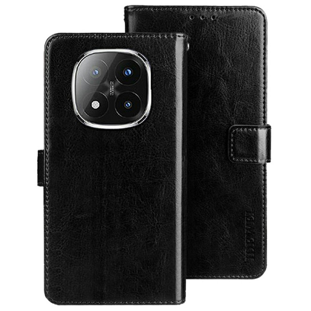 IDEWEI For Xiaomi Redmi Note 14 Pro+ 5G Stand Case Crazy Horse Texture Leather Phone Cover