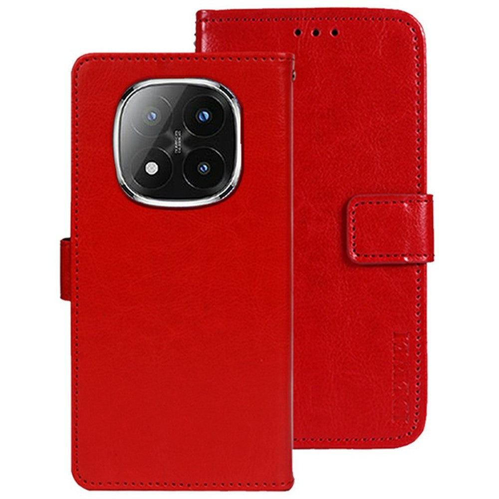 IDEWEI For Xiaomi Redmi Note 14 Pro+ 5G Stand Case Crazy Horse Texture Leather Phone Cover