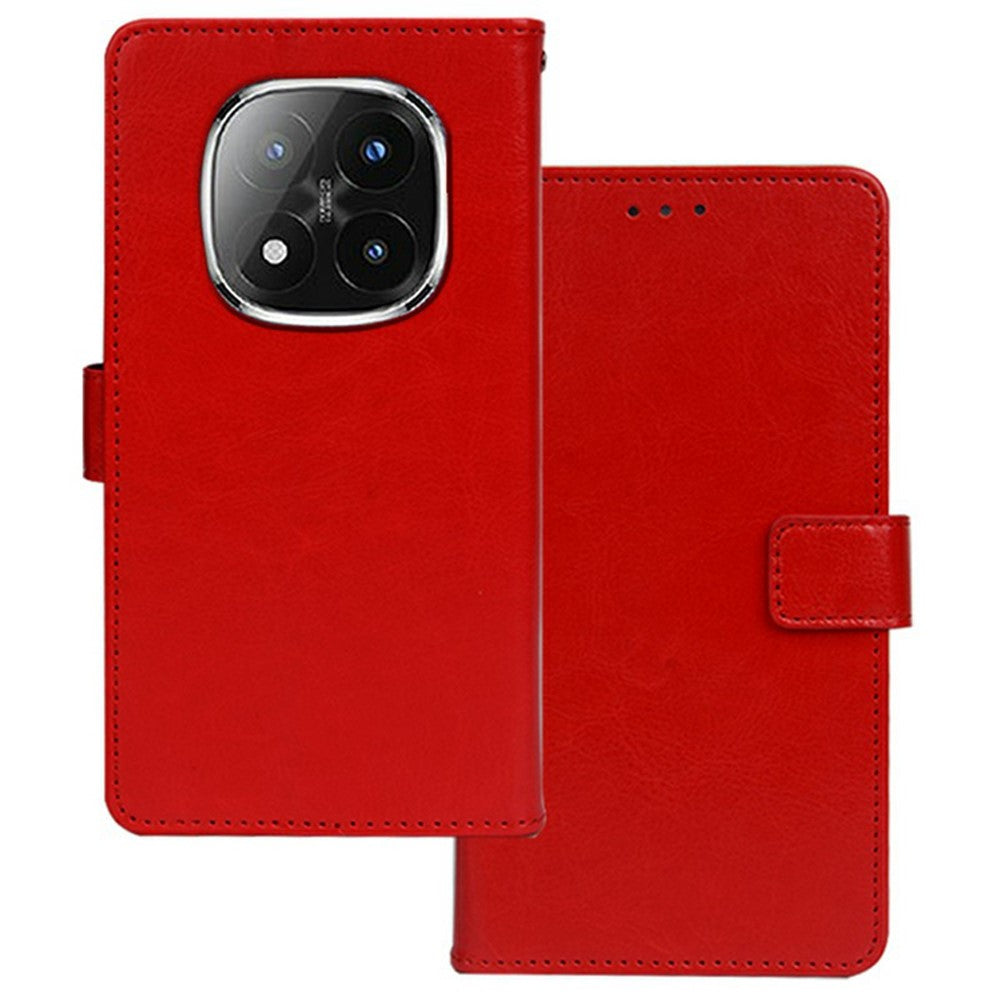 IDEWEI For Xiaomi Redmi Note 14 Pro+ 5G Case Card Slots Holder Leather Phone Cover Crazy Horse Texture