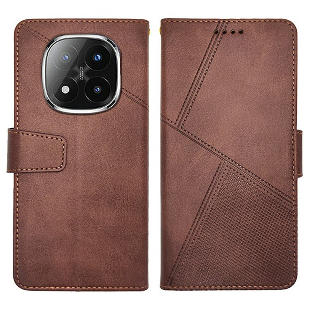 IDEWEI For Xiaomi Redmi Note 14 Pro+ 5G Case Leather Wallet Phone Cover Stand Calf Texture
