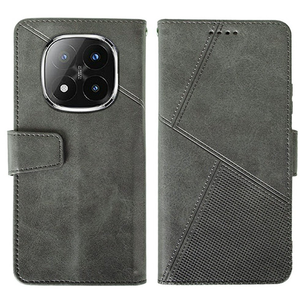 IDEWEI For Xiaomi Redmi Note 14 Pro+ 5G Case Leather Wallet Phone Cover Stand Calf Texture