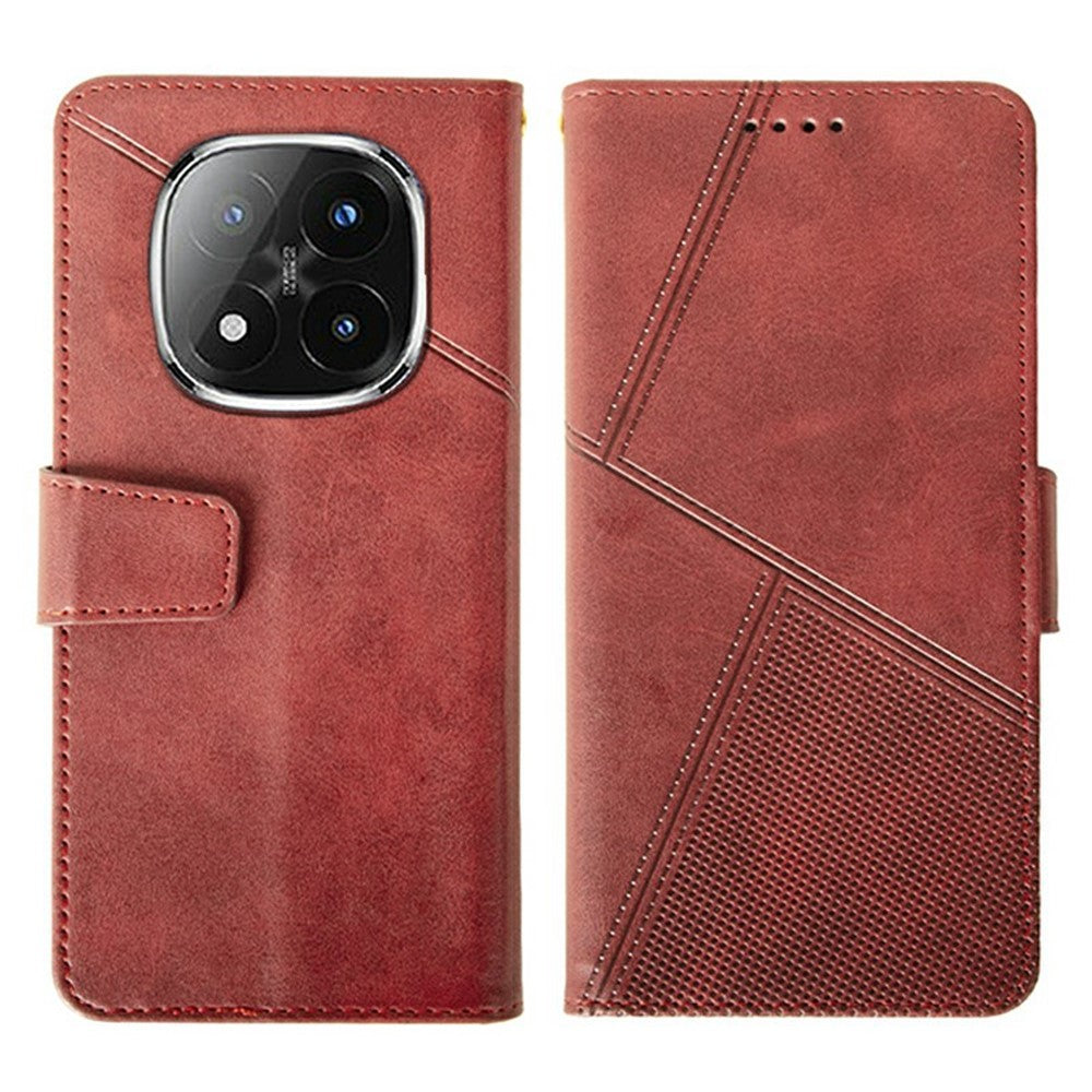 IDEWEI For Xiaomi Redmi Note 14 Pro+ 5G Case Leather Wallet Phone Cover Stand Calf Texture