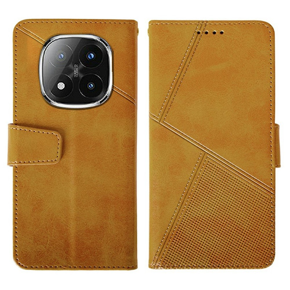 IDEWEI For Xiaomi Redmi Note 14 Pro+ 5G Case Leather Wallet Phone Cover Stand Calf Texture