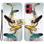 For Motorola Moto G05 4G  /  E15 4G Case Pattern Printing Anti-Drop Leather Flip Wallet Phone Cover with Lanyard