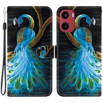 For Motorola Moto G05 4G  /  E15 4G Case Pattern Printing Anti-Drop Leather Flip Wallet Phone Cover with Lanyard