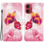 For Motorola Moto G05 4G  /  E15 4G Case Pattern Printing Anti-Drop Leather Flip Wallet Phone Cover with Lanyard