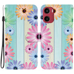 For Motorola Moto G05 4G  /  E15 4G Case Pattern Printing Anti-Drop Leather Flip Wallet Phone Cover with Lanyard