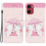 For Motorola Moto G05 4G  /  E15 4G Case Pattern Printing Anti-Drop Leather Flip Wallet Phone Cover with Lanyard