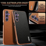 AZNS For Samsung Galaxy A05s 4G  /  M14 4G Case Electroplating Carbon Fiber Texture PU + TPU Phone Cover