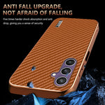 AZNS For Samsung Galaxy A05s 4G  /  M14 4G Case Electroplating Carbon Fiber Texture PU + TPU Phone Cover