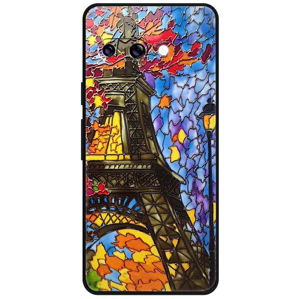 Til Google Pixel 9a Cover Mønstertryk Ridsefast TPU Telefoncover