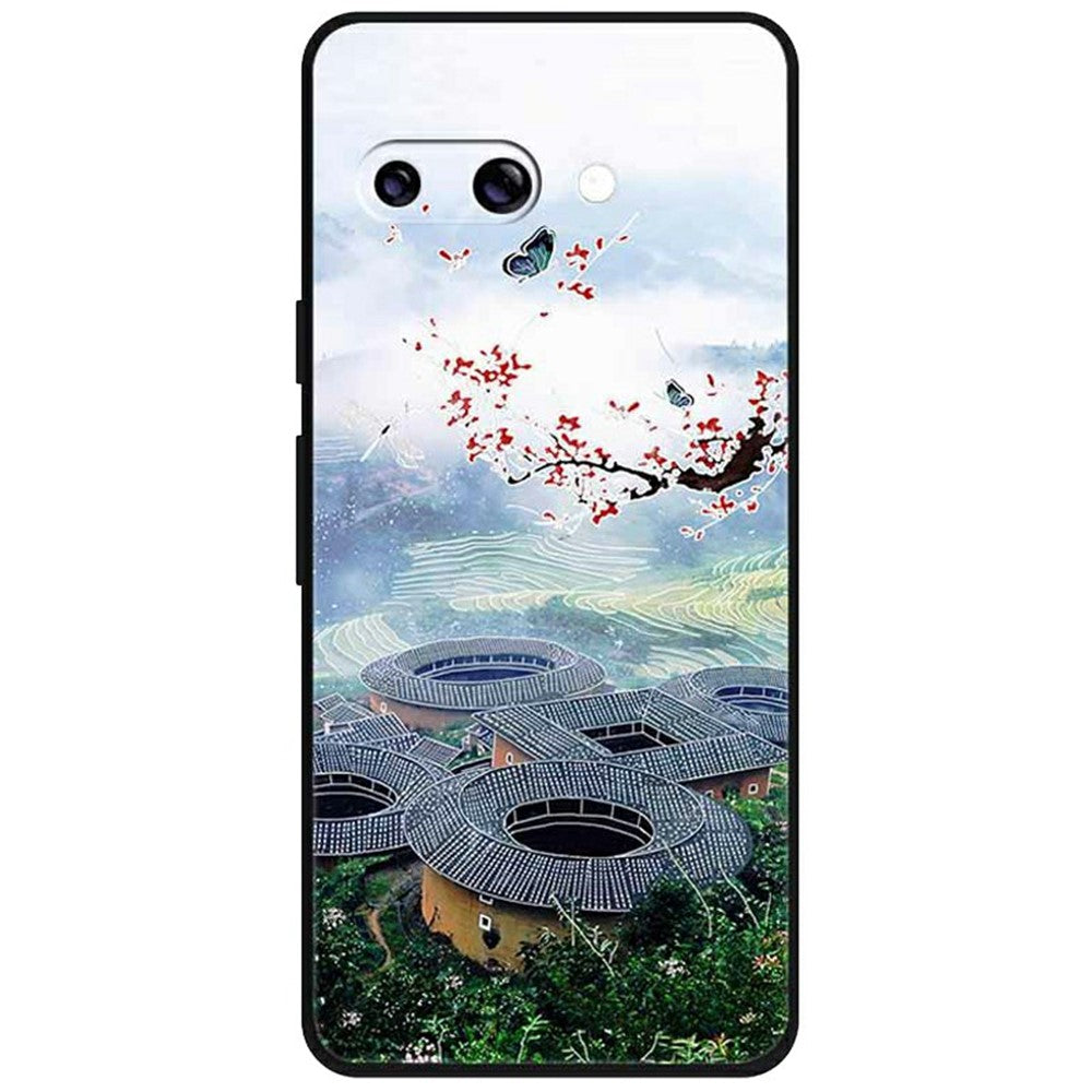 Til Google Pixel 9a Cover Mønstertryk Ridsefast TPU Telefoncover