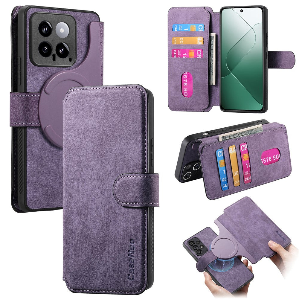 CASENEO For Xiaomi 14 Magnetic Case  Detachable Leather Phone Wallet Cover