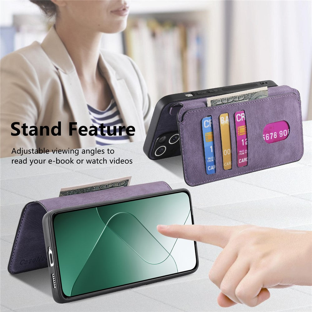CASENEO For Xiaomi 14 Magnetic Case  Detachable Leather Phone Wallet Cover