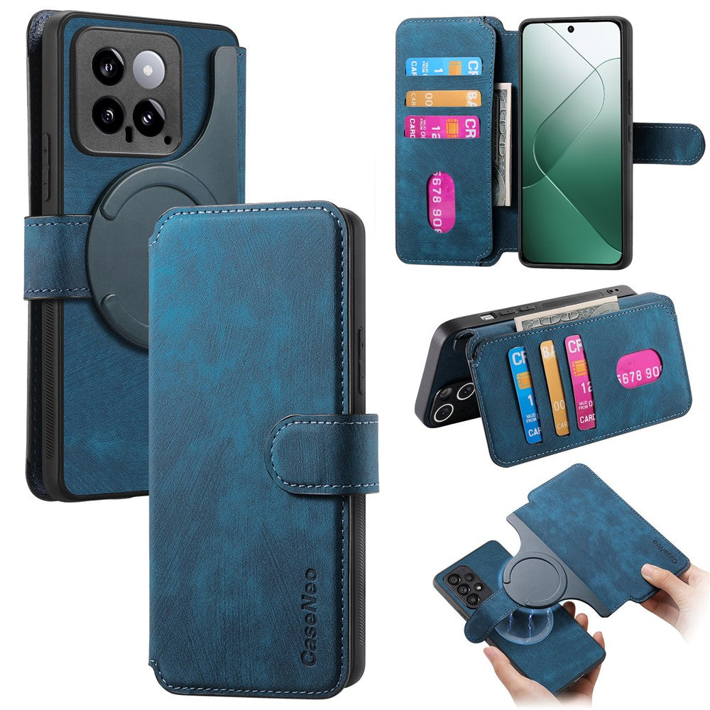 CASENEO For Xiaomi 14 Magnetic Case  Detachable Leather Phone Wallet Cover