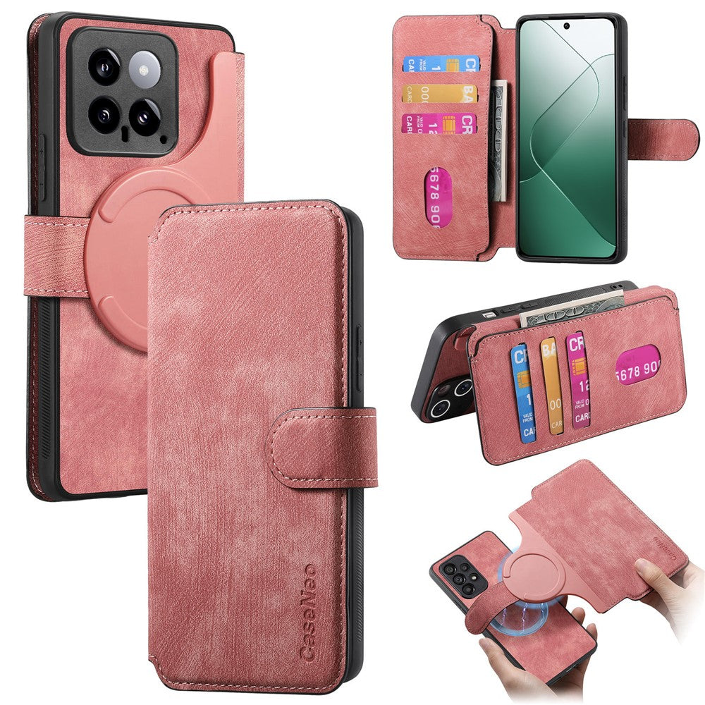 CASENEO For Xiaomi 14 Magnetic Case  Detachable Leather Phone Wallet Cover