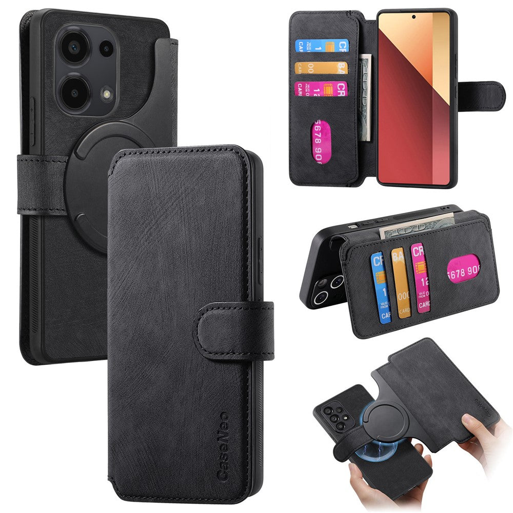 CASENEO For Xiaomi Redmi Note 13 Pro 5G Magnetic Case  Detachable Leather Phone Wallet Cover