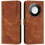 For Honor X9c Smart 5G / X60 5G Case Imprinted Lines Leather Phone Cover Folding Stand