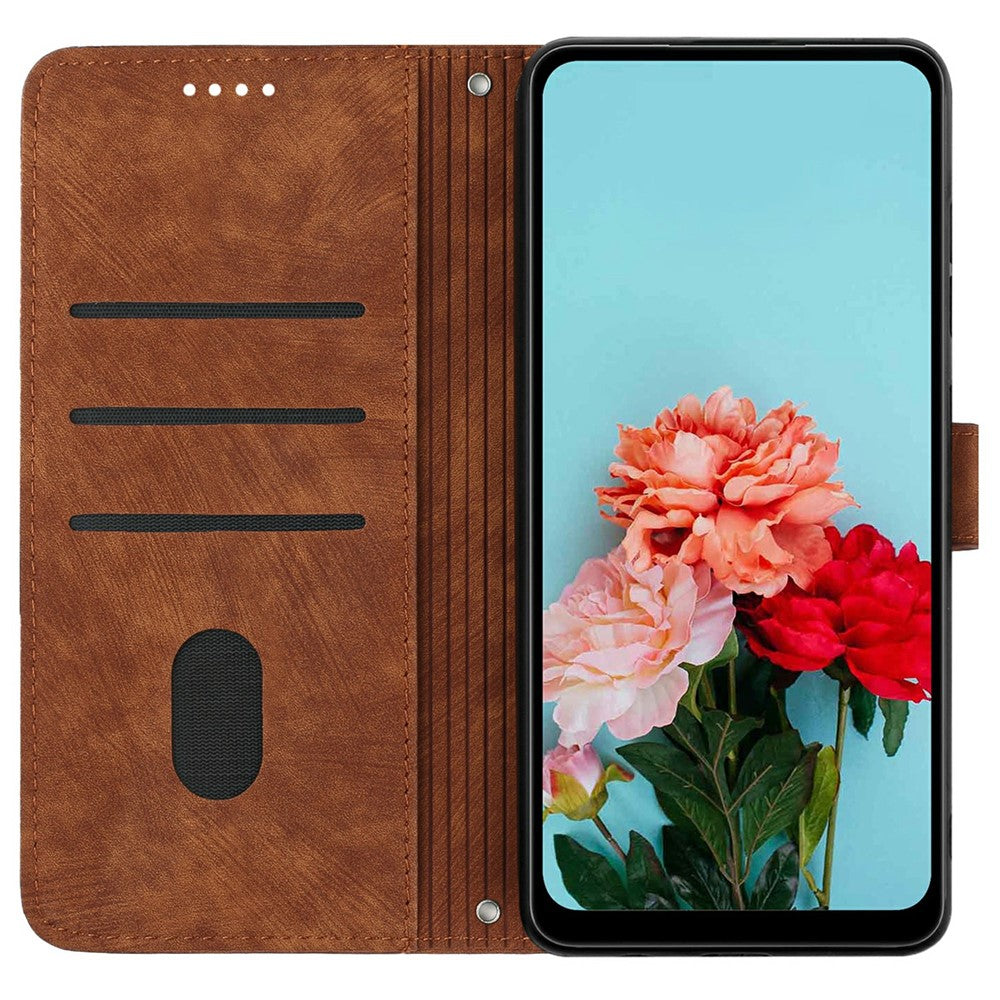 For Honor X9c Smart 5G / X60 5G Case Imprinted Lines Leather Phone Cover Folding Stand