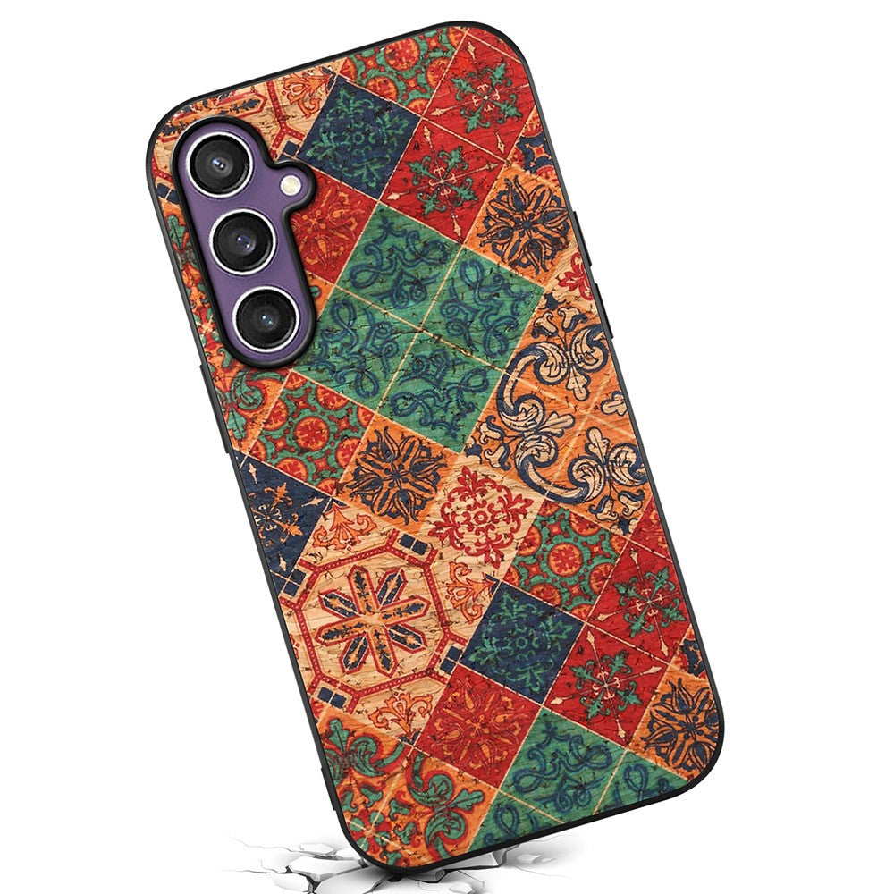 For Samsung Galaxy S25 Case Flower Print PU Leather + PC + TPU Phone Cover