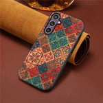 For Samsung Galaxy S25 Case Flower Print PU Leather + PC + TPU Phone Cover