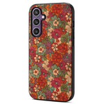 For Samsung Galaxy S25 Case Flower Print PU Leather + PC + TPU Phone Cover