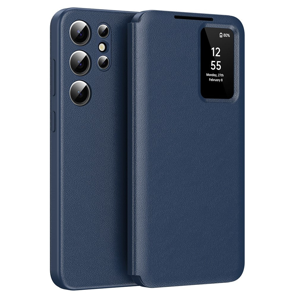 For Samsung Galaxy S24 Ultra Leather Phone Case with View Window Card Slot