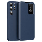 For Samsung Galaxy S24 Ultra Leather Phone Case with View Window Card Slot