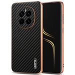 AZNS For Honor Magic7 5G Case Electroplating Carbon Fiber Texture PU + TPU Phone Cover