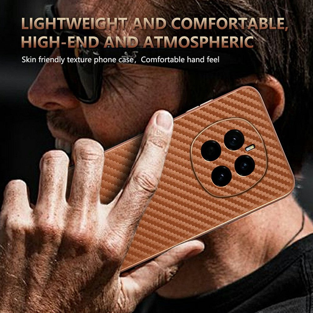 AZNS For Honor Magic7 5G Case Electroplating Carbon Fiber Texture PU + TPU Phone Cover