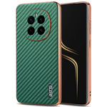 AZNS For Honor Magic7 5G Case Electroplating Carbon Fiber Texture PU + TPU Phone Cover