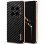 AZNS For Honor Magic7 Pro 5G Case Electroplating Carbon Fiber Texture PU + TPU Phone Cover