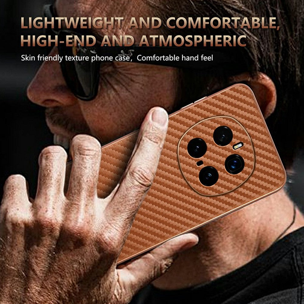 AZNS For Honor Magic7 Pro 5G Case Electroplating Carbon Fiber Texture PU + TPU Phone Cover