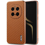 AZNS For Honor Magic7 Pro 5G Case Electroplating Carbon Fiber Texture PU + TPU Phone Cover