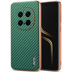 AZNS For Honor Magic7 Pro 5G Case Electroplating Carbon Fiber Texture PU + TPU Phone Cover