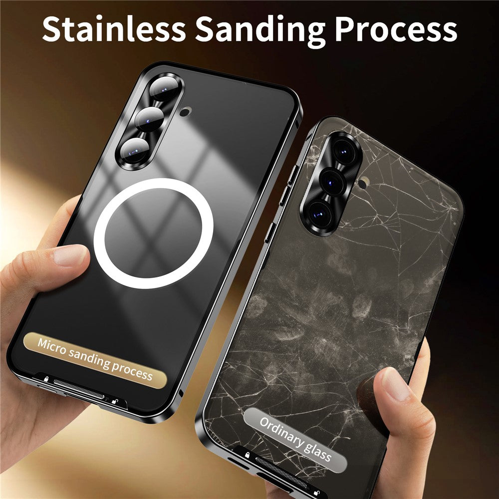 For Samsung Galaxy S25 Magnetic Case Metal Frame Matte Phone Cover