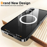 For Samsung Galaxy S25 Magnetic Case Metal Frame Matte Phone Cover